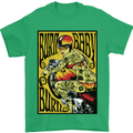 Burn Baby Burn Lady Biker Motorcycle Motorbike Mens T-Shirt 100% Cotton Irish Green