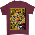 Burn Baby Burn Lady Biker Motorcycle Motorbike Mens T-Shirt 100% Cotton Maroon
