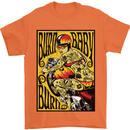 Burn Baby Burn Lady Biker Motorcycle Motorbike Mens T-Shirt 100% Cotton Orange