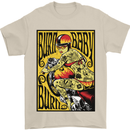 Burn Baby Burn Lady Biker Motorcycle Motorbike Mens T-Shirt 100% Cotton Sand