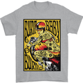 Burn Baby Burn Lady Biker Motorcycle Motorbike Mens T-Shirt 100% Cotton Sports Grey