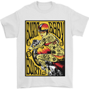 Burn Baby Burn Lady Biker Motorcycle Motorbike Mens T-Shirt 100% Cotton White