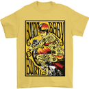 Burn Baby Burn Lady Biker Motorcycle Motorbike Mens T-Shirt 100% Cotton Yellow