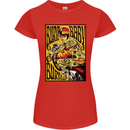 Burn Baby Burn Lady Biker Motorcycle Motorbike Womens Petite Cut T-Shirt Red