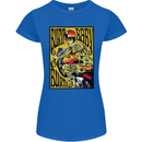 Burn Baby Burn Lady Biker Motorcycle Motorbike Womens Petite Cut T-Shirt Royal Blue