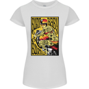 Burn Baby Burn Lady Biker Motorcycle Motorbike Womens Petite Cut T-Shirt White