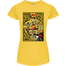 Burn Baby Burn Lady Biker Motorcycle Motorbike Womens Petite Cut T-Shirt Yellow