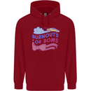 Burnouts or Bows Gender Reveal New Baby Pregnant Childrens Kids Hoodie Red
