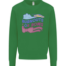 Burnouts or Bows Gender Reveal New Baby Pregnant Kids Sweatshirt Jumper Irish Green