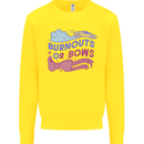 Burnouts or Bows Gender Reveal New Baby Pregnant Kids Sweatshirt Jumper Yellow