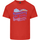 Burnouts or Bows Gender Reveal New Baby Pregnant Kids T-Shirt Childrens Red