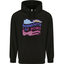 Burnouts or Bows Gender Reveal New Baby Pregnant Mens 80% Cotton Hoodie Black