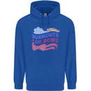 Burnouts or Bows Gender Reveal New Baby Pregnant Mens 80% Cotton Hoodie Royal Blue
