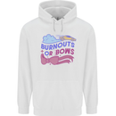 Burnouts or Bows Gender Reveal New Baby Pregnant Mens 80% Cotton Hoodie White