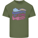 Burnouts or Bows Gender Reveal New Baby Pregnant Mens Cotton T-Shirt Tee Top Military Green