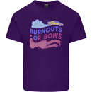 Burnouts or Bows Gender Reveal New Baby Pregnant Mens Cotton T-Shirt Tee Top Purple