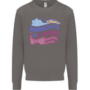 Burnouts or Bows Gender Reveal New Baby Pregnant Mens Sweatshirt Jumper Charcoal