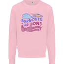 Burnouts or Bows Gender Reveal New Baby Pregnant Mens Sweatshirt Jumper Light Pink