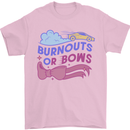 Burnouts or Bows Gender Reveal New Baby Pregnant Mens T-Shirt 100% Cotton Light Pink