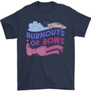 Burnouts or Bows Gender Reveal New Baby Pregnant Mens T-Shirt 100% Cotton Navy Blue