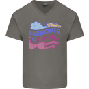 Burnouts or Bows Gender Reveal New Baby Pregnant Mens V-Neck Cotton T-Shirt Charcoal