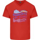 Burnouts or Bows Gender Reveal New Baby Pregnant Mens V-Neck Cotton T-Shirt Red