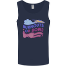 Burnouts or Bows Gender Reveal New Baby Pregnant Mens Vest Tank Top Navy Blue