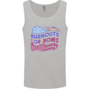 Burnouts or Bows Gender Reveal New Baby Pregnant Mens Vest Tank Top Sports Grey