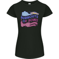 Burnouts or Bows Gender Reveal New Baby Pregnant Womens Petite Cut T-Shirt Black