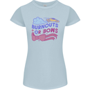 Burnouts or Bows Gender Reveal New Baby Pregnant Womens Petite Cut T-Shirt Light Blue