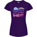 Burnouts or Bows Gender Reveal New Baby Pregnant Womens Petite Cut T-Shirt Purple
