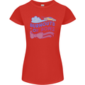 Burnouts or Bows Gender Reveal New Baby Pregnant Womens Petite Cut T-Shirt Red