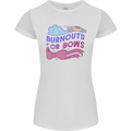 Burnouts or Bows Gender Reveal New Baby Pregnant Womens Petite Cut T-Shirt White