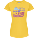 Burnouts or Bows Gender Reveal New Baby Pregnant Womens Petite Cut T-Shirt Yellow