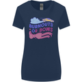 Burnouts or Bows Gender Reveal New Baby Pregnant Womens Wider Cut T-Shirt Navy Blue