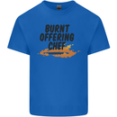 Burnt Offering Chef Funny Food BBQ Bad Cook Mens Cotton T-Shirt Tee Top Royal Blue