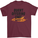 Burnt Offering Chef Funny Food BBQ Bad Cook Mens T-Shirt 100% Cotton Maroon