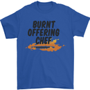 Burnt Offering Chef Funny Food BBQ Bad Cook Mens T-Shirt 100% Cotton Royal Blue