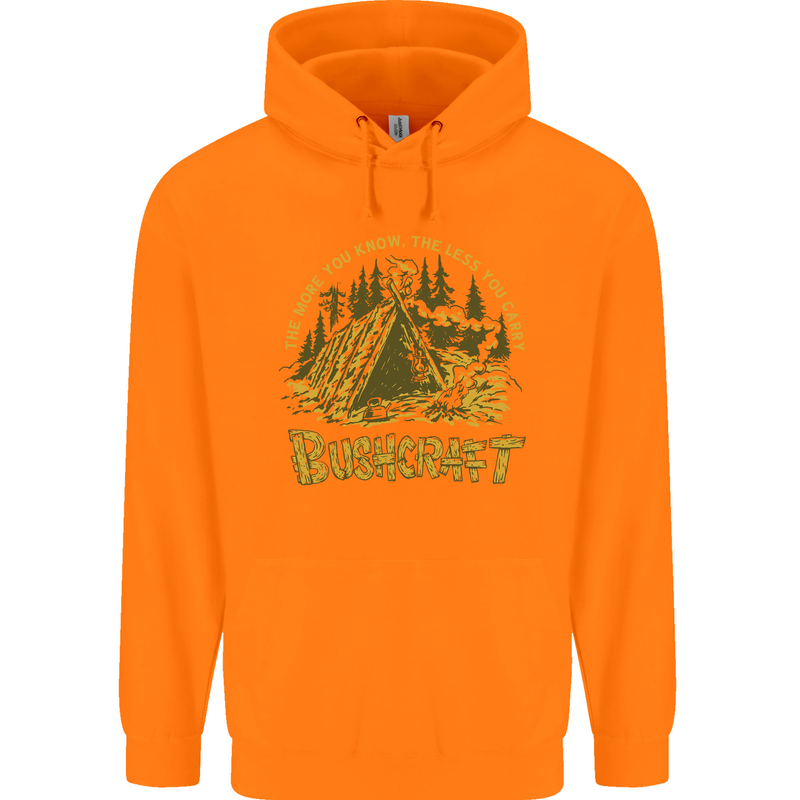 Bushcraft Funny Outdoor Persuits Camping Scouts Childrens Kids Hoodie Orange