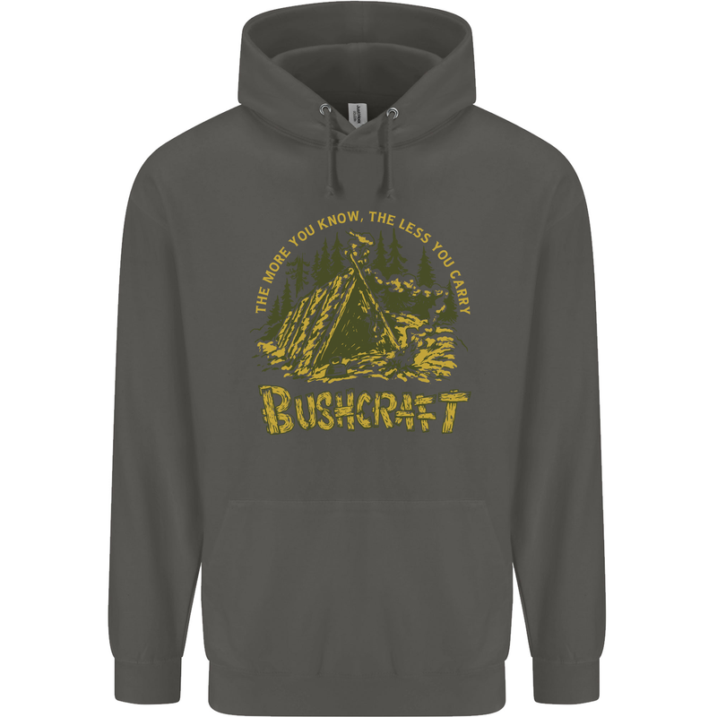 Bushcraft Funny Outdoor Persuits Camping Scouts Childrens Kids Hoodie Storm Grey