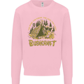 Bushcraft Funny Outdoor Persuits Camping Scouts Kids Sweatshirt Jumper Light Pink