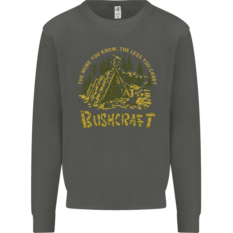 Bushcraft Funny Outdoor Persuits Camping Scouts Kids Sweatshirt Jumper Storm Grey