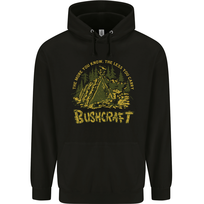 Bushcraft Funny Outdoor Persuits Camping Scouts Mens 80% Cotton Hoodie Black