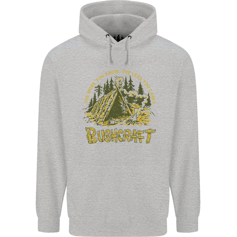 Bushcraft Funny Outdoor Persuits Camping Scouts Mens 80% Cotton Hoodie Sports Grey