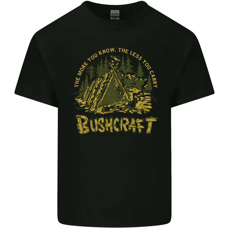 Bushcraft Funny Outdoor Persuits Camping Scouts Mens Cotton T-Shirt Tee Top Black