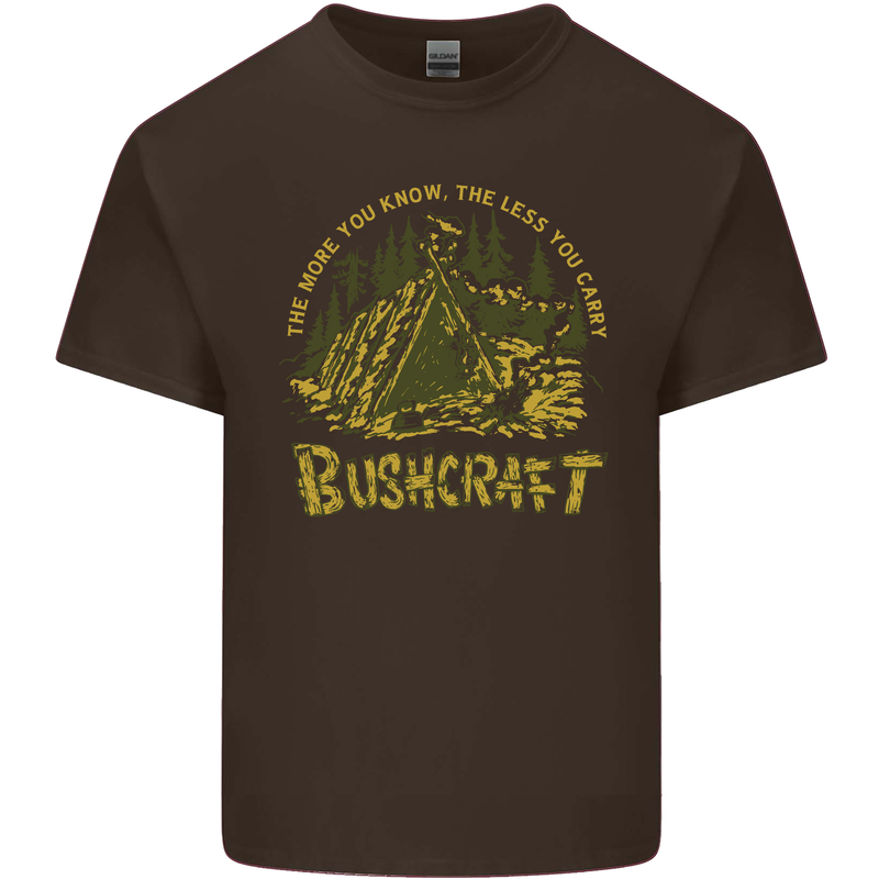 Bushcraft Funny Outdoor Persuits Camping Scouts Mens Cotton T-Shirt Tee Top Dark Chocolate