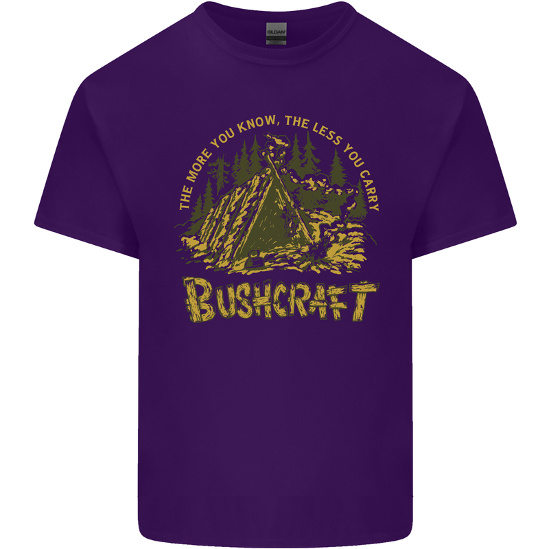 Bushcraft Funny Outdoor Persuits Camping Scouts Mens Cotton T-Shirt Tee Top Purple