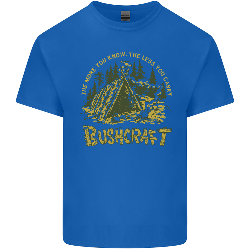 Bushcraft Funny Outdoor Persuits Camping Scouts Mens Cotton T-Shirt Tee Top Royal Blue