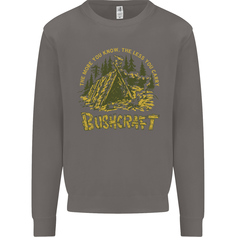 Bushcraft Funny Outdoor Persuits Camping Scouts Mens Sweatshirt Jumper Charcoal