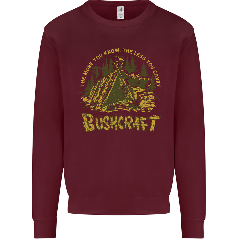 Bushcraft Funny Outdoor Persuits Camping Scouts Mens Sweatshirt Jumper Maroon